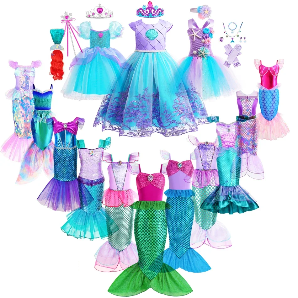 Baby Q Clothing - Sukienka syrenka dziewczyny dzieci sukienki Cosplay