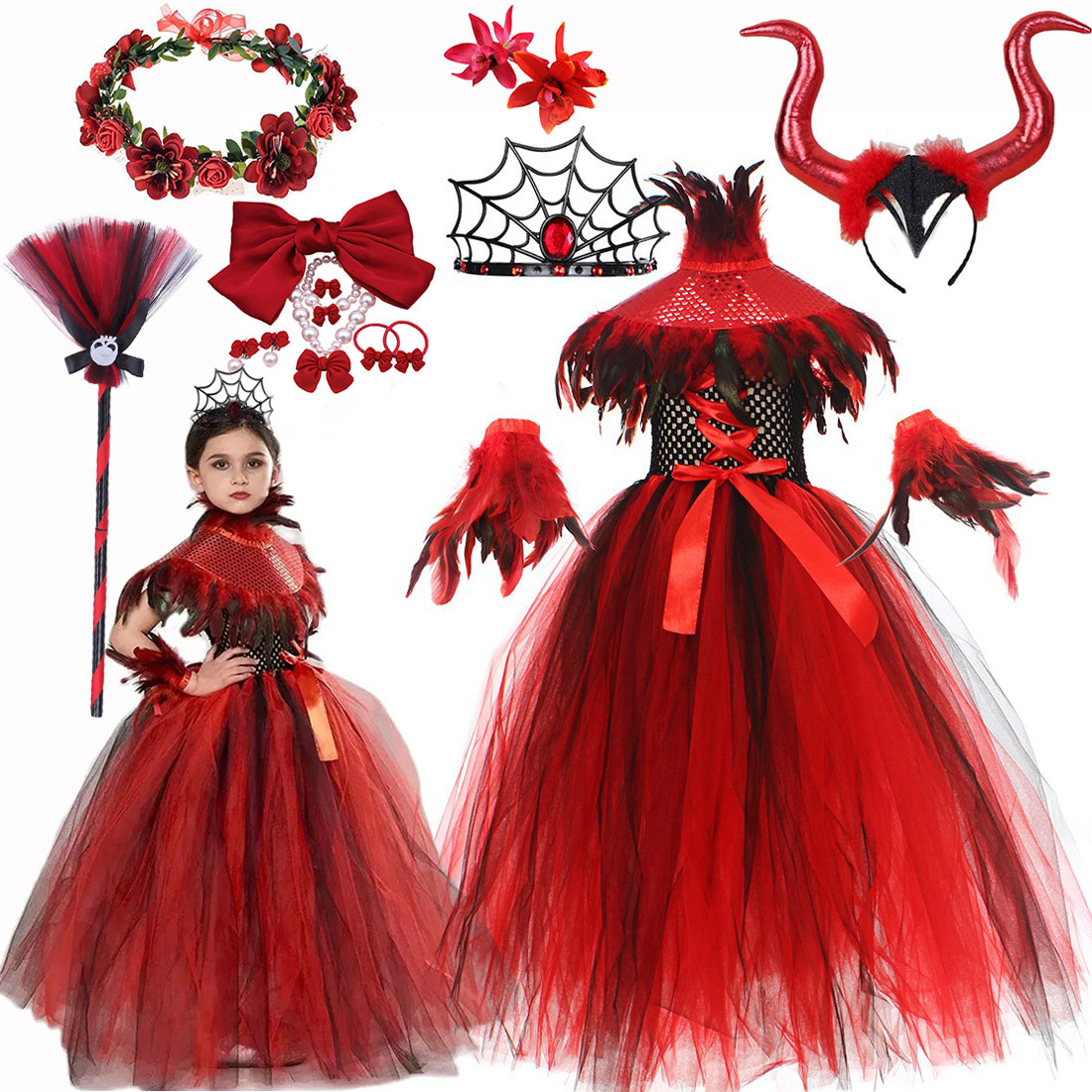 Baby Q Clothing - Kostium Wampira na Halloween dla Dziewczynek