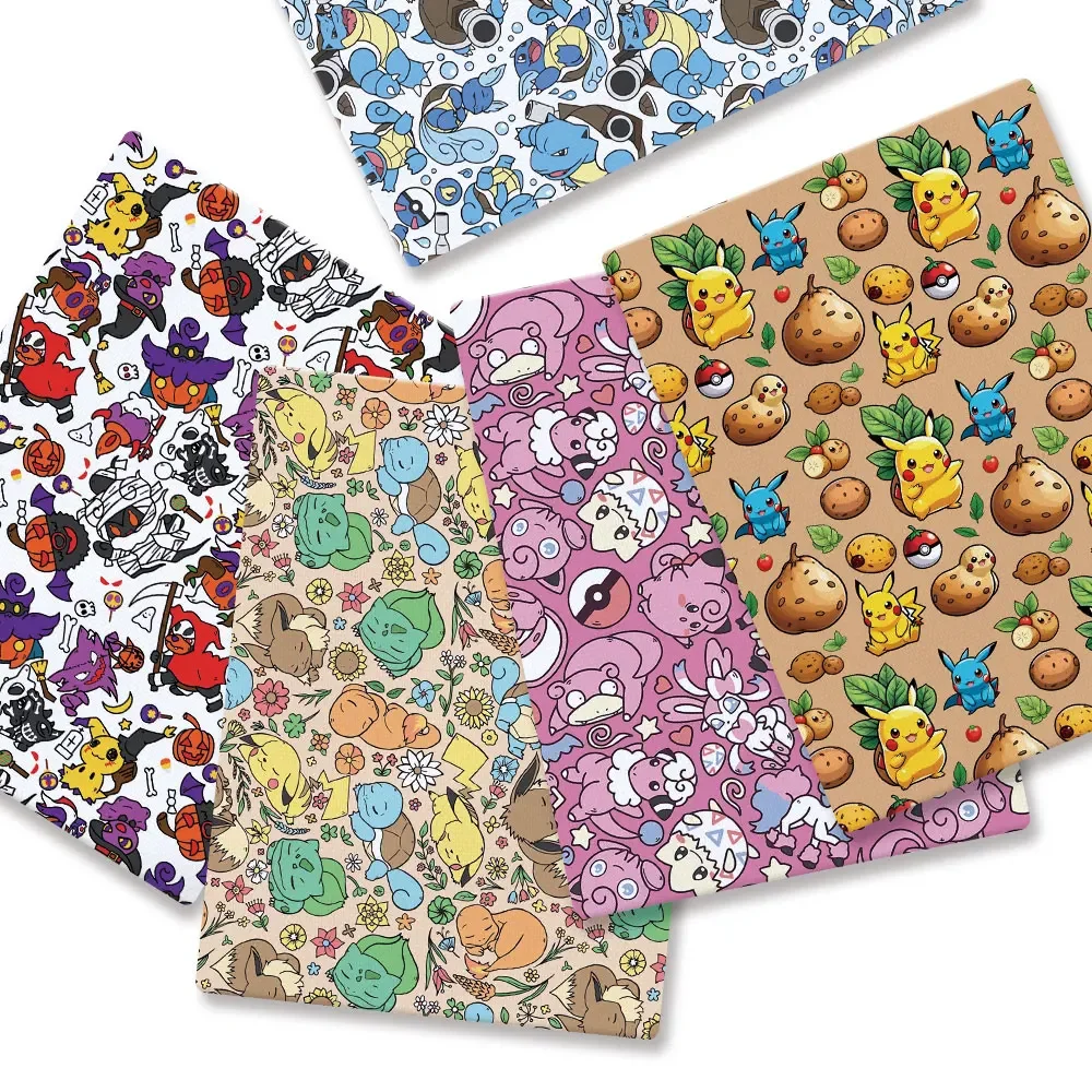 Baby Clothing Fabric - Pokemon Cartoon Fabric140 * 50cm Ręcznie