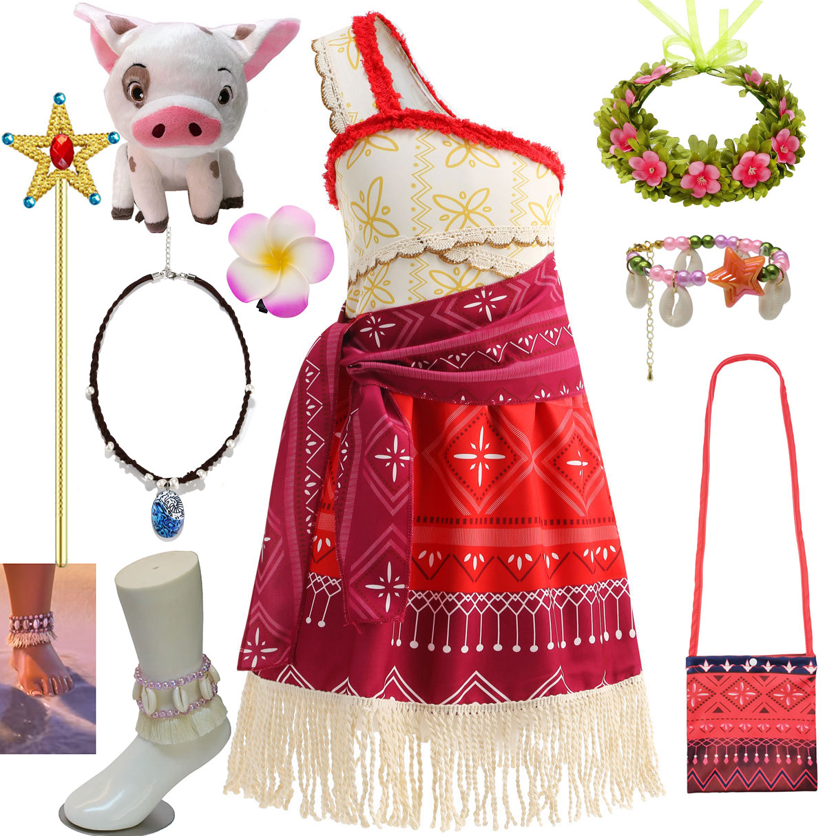 Baby Q Clothing - Zestaw na Halloween: Sukienka Moana na