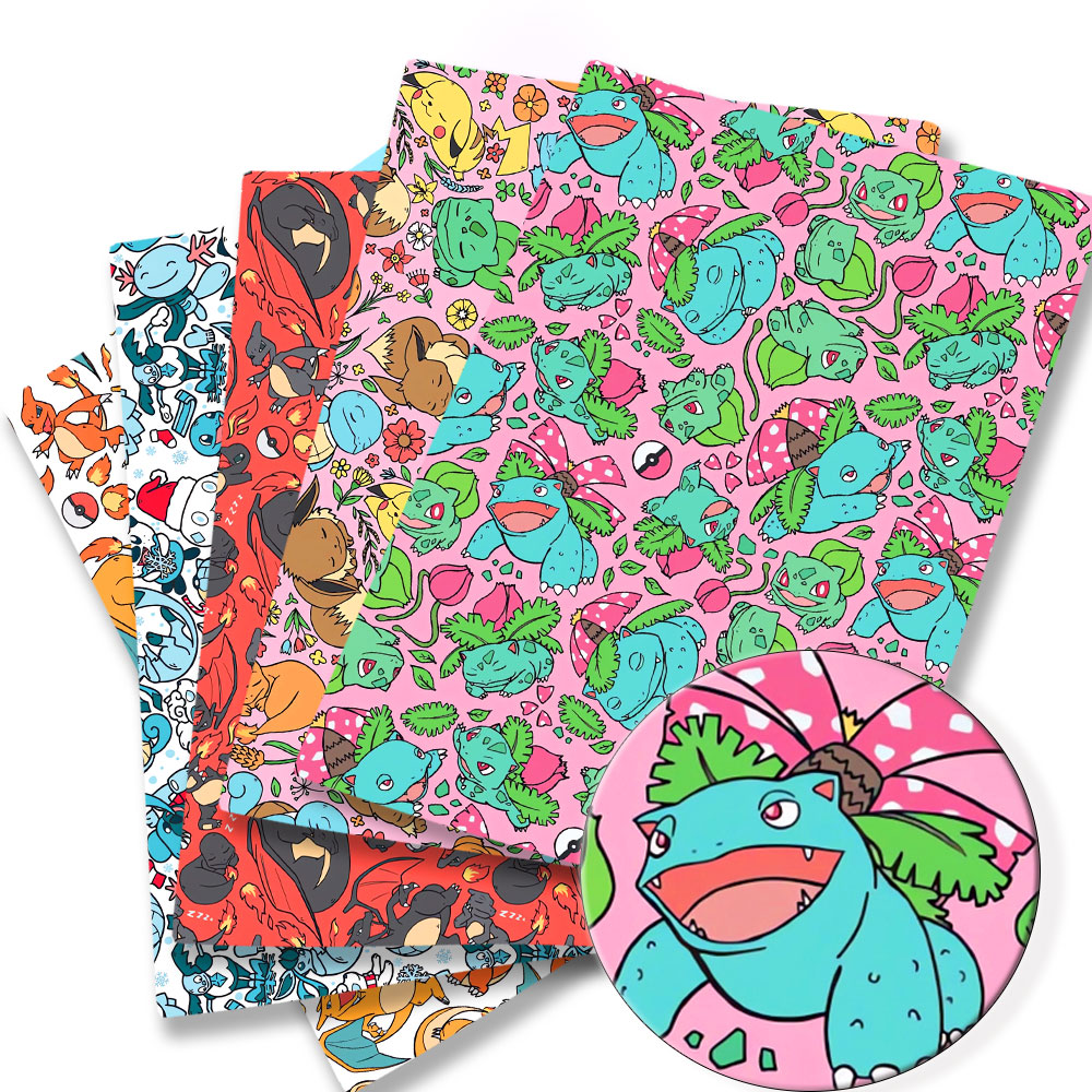 Baby Clothing Fabric - Pokemon Cartoon Tkanina140 * 50cm Ręcznie